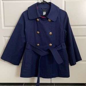 Navy Crop 3/4 Sleeve JCREW Trench